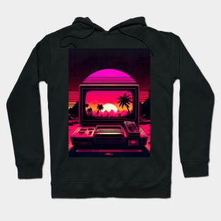 Gaming Console Under Synthwave Sun Hoodie